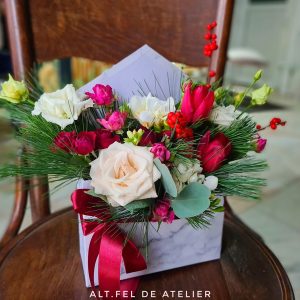 Aranjament floral Scrisoare Snow