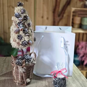 Set cadou Bradut Craciun + Lumanare artizanala