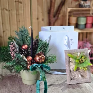 Set cadou Aranjament Craciun + Tablou